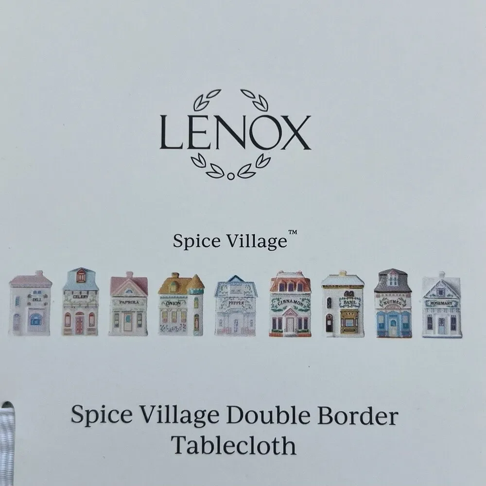 Lenox Spice Village White Tablecloth 60x84 in Cottage Country Table  Decor NEW